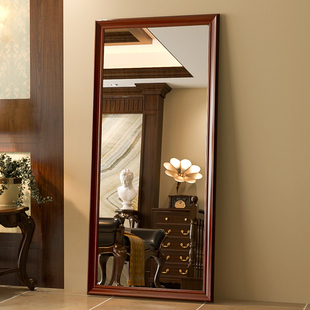贴墙实木全身镜落地镜试衣镜，美式轻奢卧室，家用挂墙穿衣镜壁挂镜子