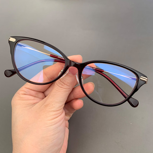 麦克心罗心眼镜框架超轻板材，简约款猫眼，女个性近视平光防蓝光