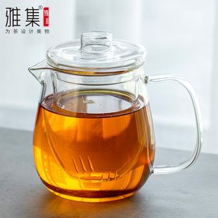 雅集茶具轻空水滴壶耐热玻璃过滤泡茶壶茶水分离家用泡茶器泡茶壶