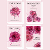 芯苼原创情人节水彩玫瑰卡片包装花艺包装鲜花束配件