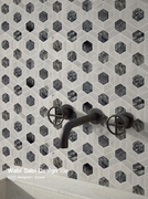 黑白色大理石材马赛克瓷砖卫生间浴室厨房咖啡复古背景墙防滑地砖