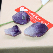 网红易晶缘碎石天然紫水晶原石摆件随形小吊坠长条矿石头儿童宝石