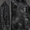 黑色竹纹叶醋酸(叶醋酸)布料，垂顺重磅旗袍，连衣裙衬衫裙服装设计师面料