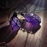 克苏鲁紫水晶水晶吊坠，天然原石紫宝石，项链神秘旺桃花毛衣链首饰