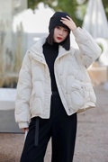 韩版时尚90白鸭绒羽绒服女2023冬季大码宽松休闲保暖短外套