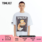 TSMLXLT1号系列潮牌时尚百搭个性插画宽松情侣款短袖男女T恤