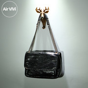 Airvivi-蔚-定制经典款爆裂纹牛皮单肩包 女包真皮包包欧美时尚风