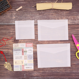 简约小清新空白硫酸纸信封创意，复古半透明信封，明信片贺卡收纳封