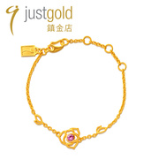 justgold鎮金店伊甸园，黄金足金手链，手镯时尚个性1221491y