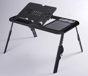 。多功能便携式折叠床上桌用笔记本电脑懒人桌子带双风扇散热器支