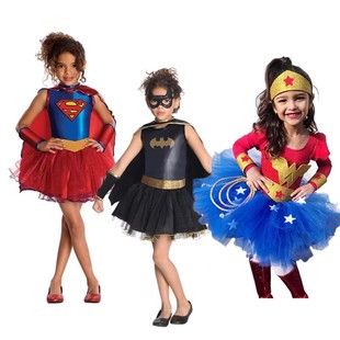 万圣节超级英雄神奇女侠Cosplay儿童超人蝙蝠侠演出舞台服装