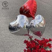 18寸爱心铝膜气球心形，铝箔气球七夕情人，花束搭配装饰布置花店