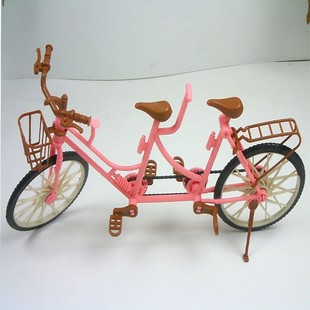 洋娃娃仿真自行车大号卡腰脚踏车双人大单车女孩过家家玩具配件
