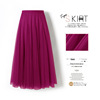 720度广场舞红色网纱半身，长裙大摆裙显瘦a字裙遮胯显瘦紫色纱裙