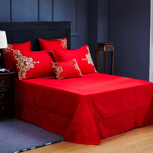 纯棉婚庆床单红色高档被套结婚床上用品全棉卡通动漫六件套四件套