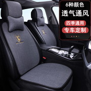 吉利GX7专用亚麻汽车坐垫四季通用后排半包座垫座椅套23/24