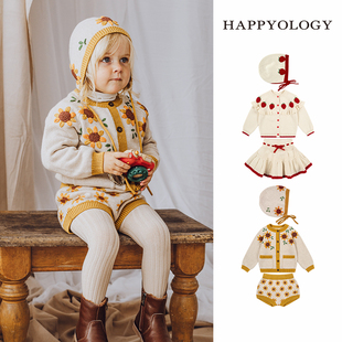 happyology英国儿童山羊绒，秋冬装男童毛衣，半裙针织衫女童外套开衫