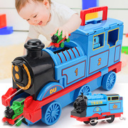 电动轨道火车套装儿童拼装轨道车火车头收纳车男女孩益智玩具