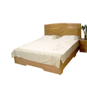 柚木色原木色实木床1.8米1.5米双人床 卧室家具储物高箱床