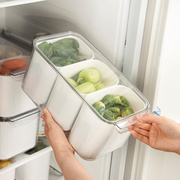 日本冰箱收纳盒子抽屉式厨房，密封冰箱分隔带盖分格蔬菜水果保鲜盒