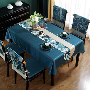 高端桌布椅垫餐桌椅套罩套装轻奢新中式禅意桌旗现代高级感茶台布