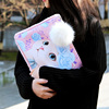 韩国jetoy甜美可爱猫咪皮革毛绒，手拿包大容量a4文件整理收纳包袋