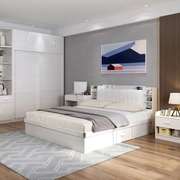 气压高箱储物床现代简约15米小户型板式床18米双人床，收纳主卧床