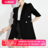 AUI黑色设计感高级西装外套女2024春季小众职业休闲气质西服