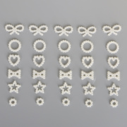 abs珍珠蝴蝶结五角星心形贴片手工，diy材料做发饰，头饰品配件100个