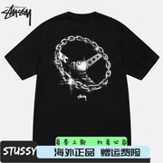 海外购stussy斯图西24s铁链方向盘，印花男女情侣，短袖t恤半袖潮牌