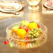 高端大气高档水晶玻璃果盘ktv专用商用酒店水果盘商务接待大果盘