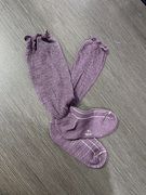 日系时尚堆堆袜女袜简约纯色中筒袜好看花边袜春秋薄款小腿袜