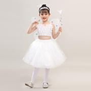 儿童环保衣服diy创意，制作白色舞台公主裙，亲子女童时装秀走秀表演