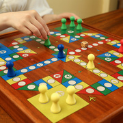 飞行棋实木台式磁性棋类玩具跳棋二合一大号儿童学生益智游戏棋