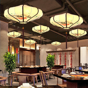 新中式复古手绘布艺吊灯客厅酒店，茶楼卧室餐厅过道楼梯工程灯具