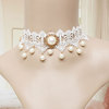 复古白色新娘伴娘短脖颈锁骨项链蕾丝人造珍珠，假领女配饰品-34