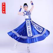 蒙古族演出服女大摆裙内蒙古舞蹈服装蒙古袍成人少数民族表演服