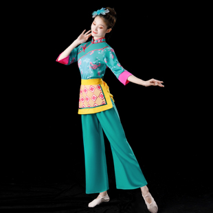 2023年秧歌服喜庆演出服，女村姑采茶舞，服装民族舞蹈广场舞套装