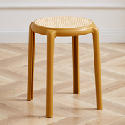 加厚塑料凳子可叠放餐桌椅高板凳北欧现代简约ins小圆凳成人