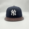 NEWERA正版▲⑤美职棒MLB 纽约洋基NY藏青色全封闭口棒球帽平沿帽
