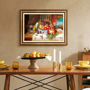 餐厅装饰画美式客厅背景墙挂画饭厅水果壁画复古玄关餐桌墙画法式