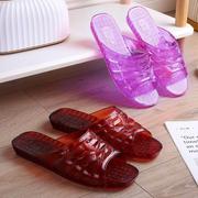 水晶凉鞋老式果冻透明水晶，塑料平跟女拖鞋夏季室外防滑外出凉拖鞋