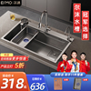 灰sus304不锈钢厨房水槽家用大单，槽手工台下盆洗菜盆洗碗手池
