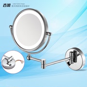 古润酒店化妆镜带灯壁挂，led双面浴室，美容镜卫生间折叠镜子伸缩镜