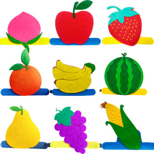 卡通水果头饰蔬菜苹果葡萄，草莓西瓜萝卜辣椒头套，帽子儿童表演道具