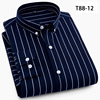 男式长袖休闲免烫修身印花衬衣韩版青年条纹衬衫shirtmen2024跨境