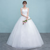 婚纱礼服2023双肩v领韩式婚纱白色齐地修身蕾丝，晚宴礼服