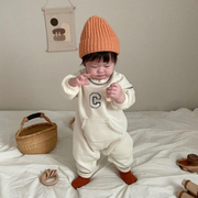 婴儿外出服秋装婴童连体衣，韩版童装男童长袖哈衣女(哈衣女)宝宝洋气包屁衣