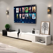 现代简约可伸缩地柜，窄电视柜茶几组合小户型，客厅电视机柜