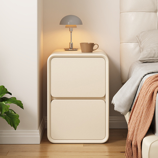 小型床头柜夹缝实木简约现代超窄家用卧室储物极窄奶油床边柜
